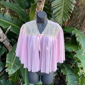 vintage victorian romantic cream, lace and pleated bed jacket